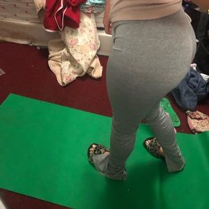 Grey stacked leggings